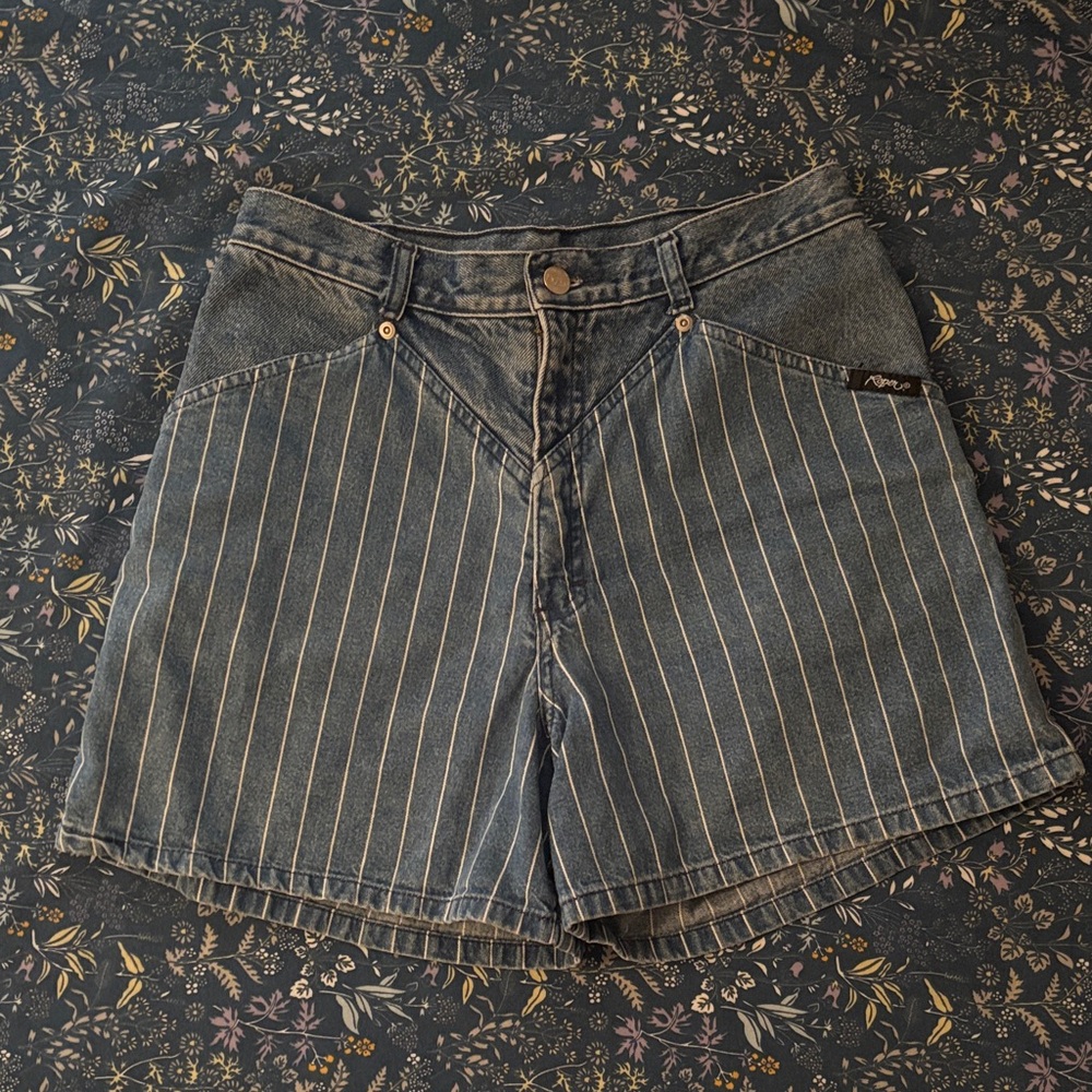 Roper Blue Striped Jean Shorts